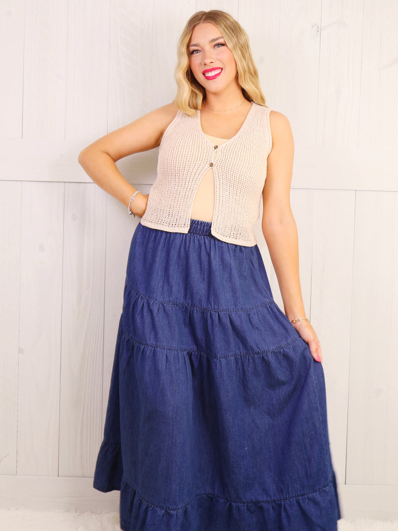 Women’s Denim Midi Skirt