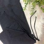 Women’s Drawstring Elastic Waist Wide Leg Pants with Side Tie Details