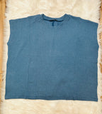 Women’s Dusty Blue Ribbed Sleeveless Pant Set
