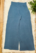 Women’s Dusty Blue Ribbed Sleeveless Pant Set