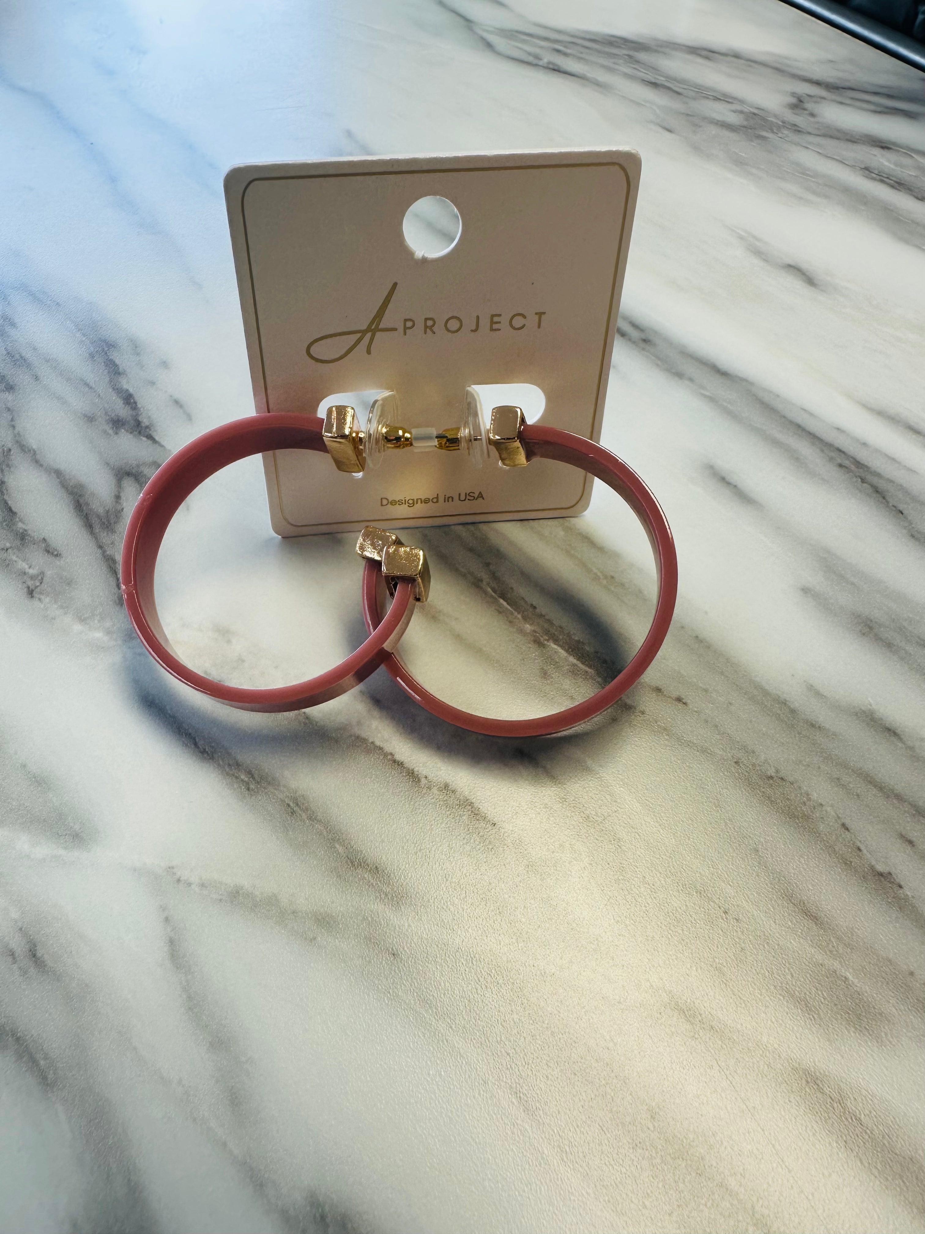 Women’s Dusty Pink Hoops Earrings