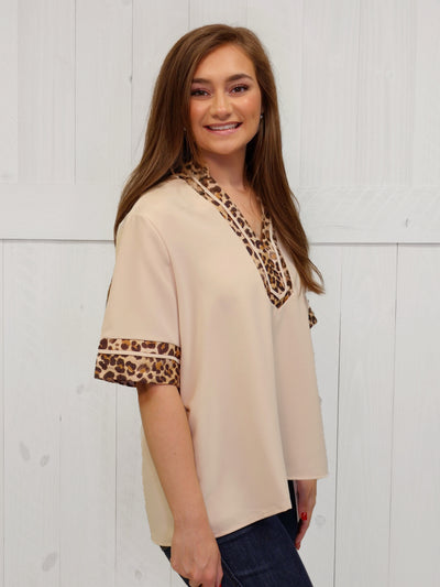 Women’s Entro Cheetah Accents top