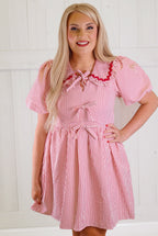 Women’s Entro Red Striped Bow Tie Dress FW