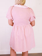 Women’s Entro Red Striped Bow Tie Dress FW