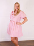 Women’s Entro Red Striped Bow Tie Dress FW