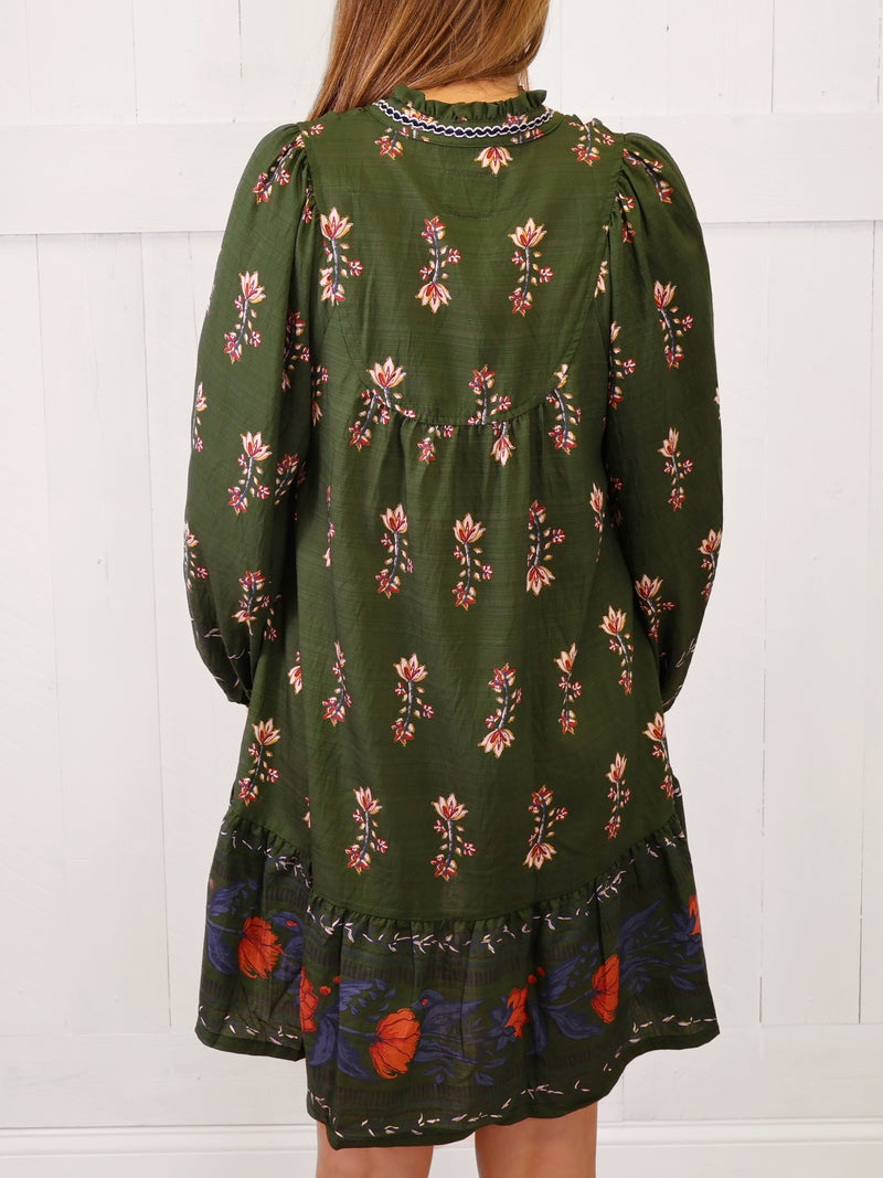 Women’s Forest Green Floral Dress