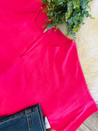 Women’s Fuschia Zenana Curvy Top