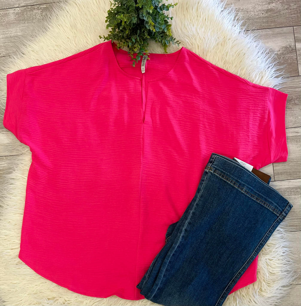 Women’s Fuschia Zenana Curvy Top