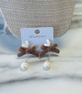 Women’s Fuzzy Brown Bow Earrings