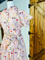 Women’s GiGiO Baby Pink Belted Floral Dress