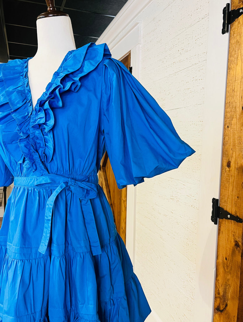 Women’s GiGiO Cobalt Blue Tiered Wrap Dress