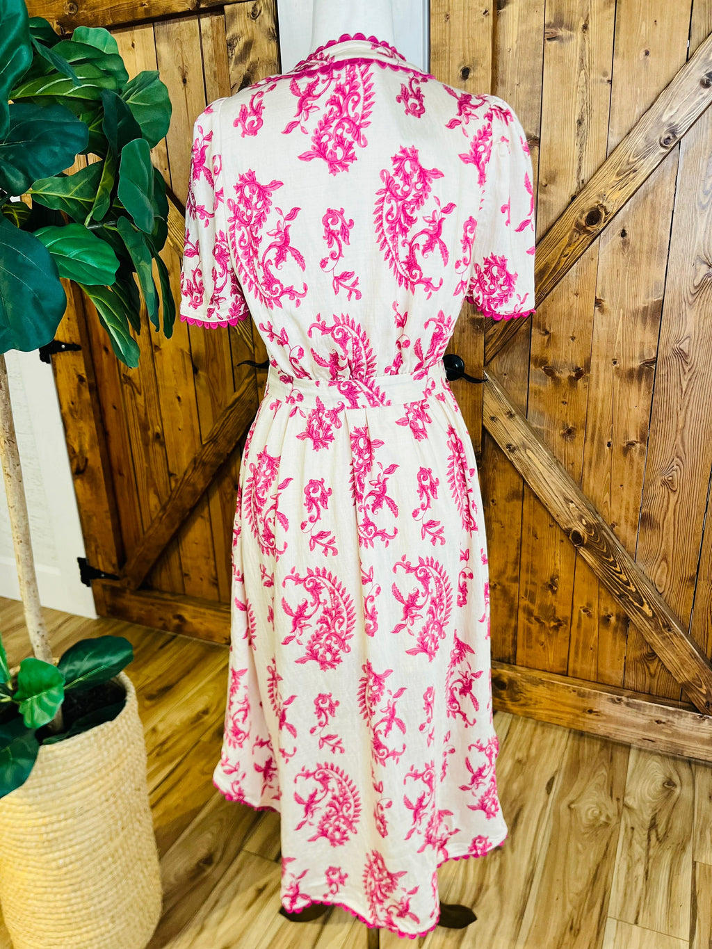 Women’s GiGiO Decorative Print Waist Tie Maxi Dress
