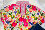 Women’s GiGiO Floral Mock Neck Top in Fuchsia