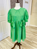 Women’s GiGiO Green Bow Tie Waist Dress