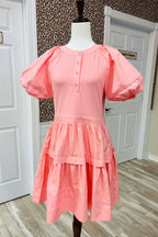 Women’s GiGiO Mini Dress with Layered Tiers in Pink