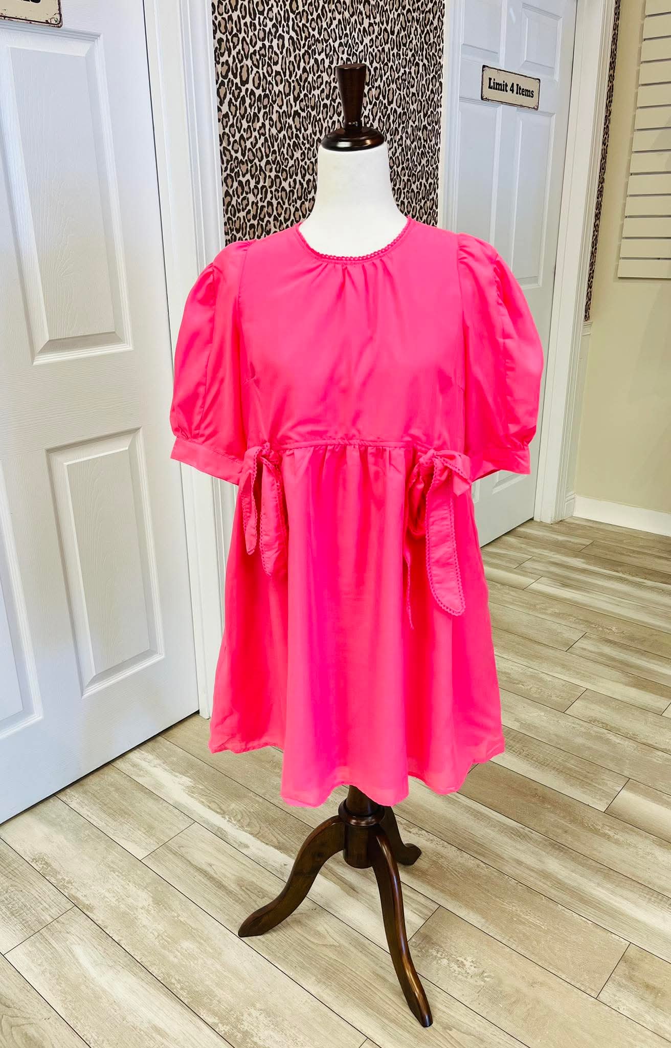 Women’s GiGiO Pink Bow Tie Waist Dress
