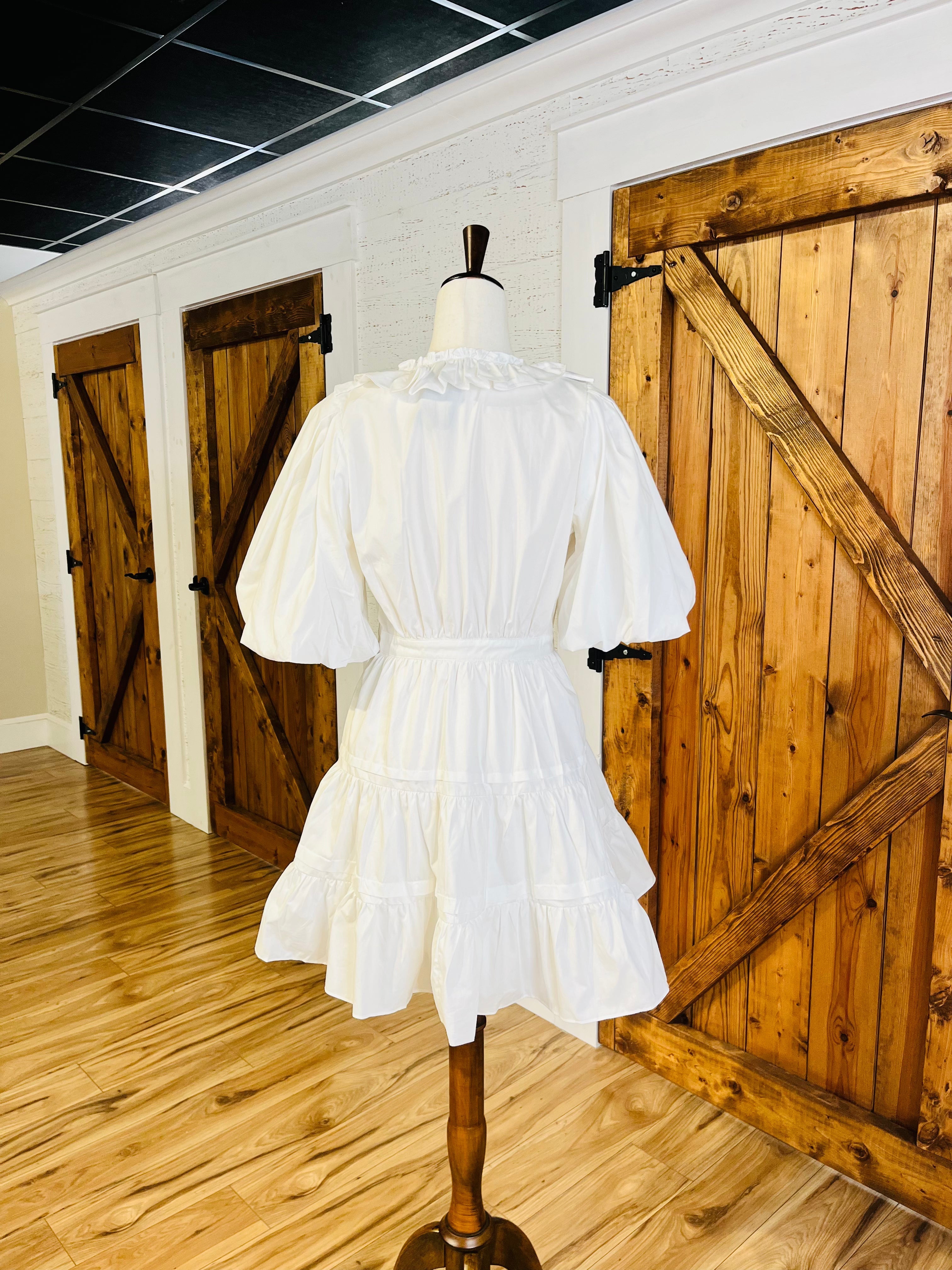 Women’s GiGiO White Tiered Wrap Dress