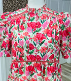 Women’s Gigio Rose Floral half Button Down Dress