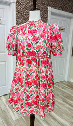 Women’s Gigio Rose Floral half Button Down Dress