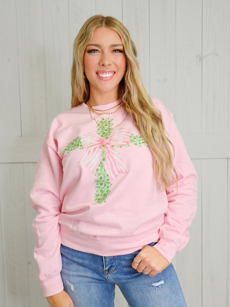 Women’s Gildan cross crewneck Sweater Pullover