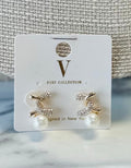 Women’s Gold Twisted Pearl Earrings