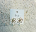 Women’s Golden Flower Dangled Pearl Earrings