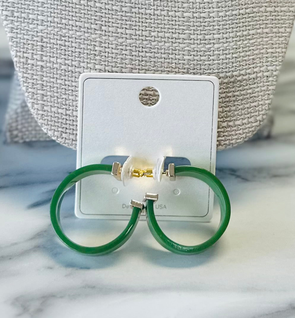 Women’s Green Hoop Earrings