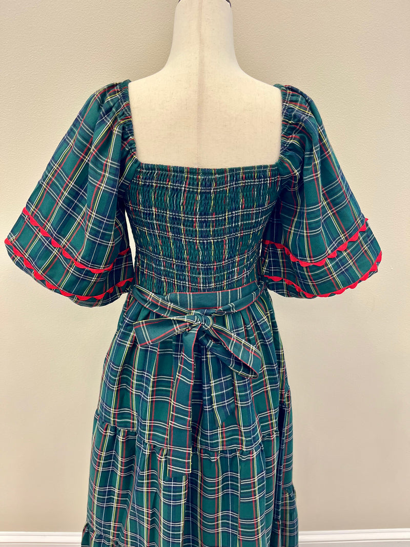 Women’s Green Plaid Maxi Dress