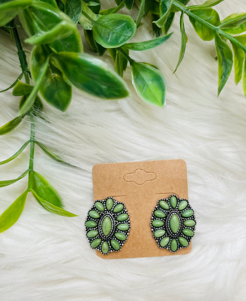 Women’s Green Western Earrings