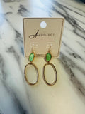 Women’s Green and Gold Dangled Earrings