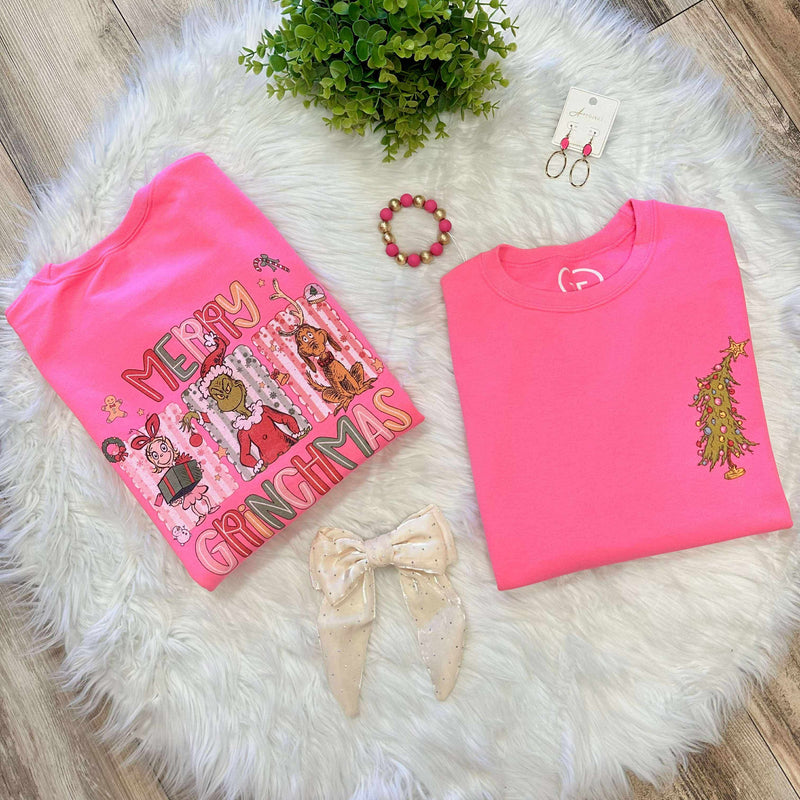 Women’s Grinch Christmas Crewneck Graphic Sweatshirt