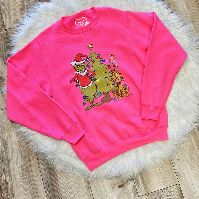 Women’s Grinch Crewneck Graphic Sweatshirt Christmas