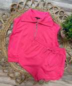 Women's Half Zip Cropped 2 Piece Set