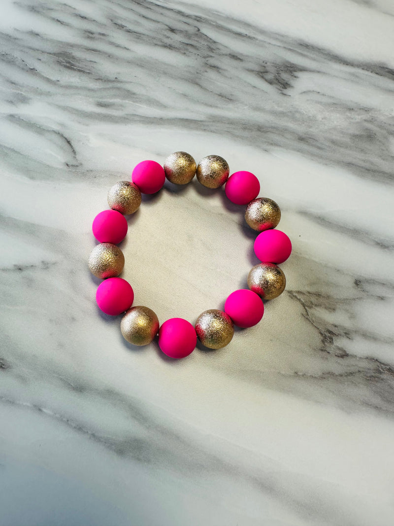 Women’s Hot Pink Golden Bracelet