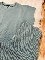 Women’s Jade Ribbed Sleeveless Pant Set