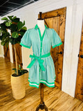 Women’s Jodifl Green Stripe Belted Dress