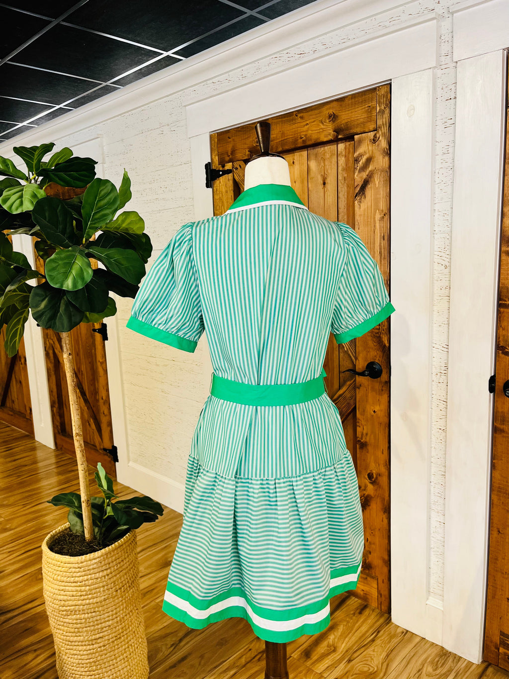 Women’s Jodifl Green Stripe Belted Dress