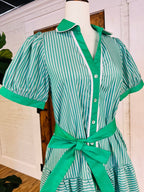 Women’s Jodifl Green Stripe Belted Dress