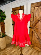 Women’s Jodifl Red Ivory Embroidered Dress