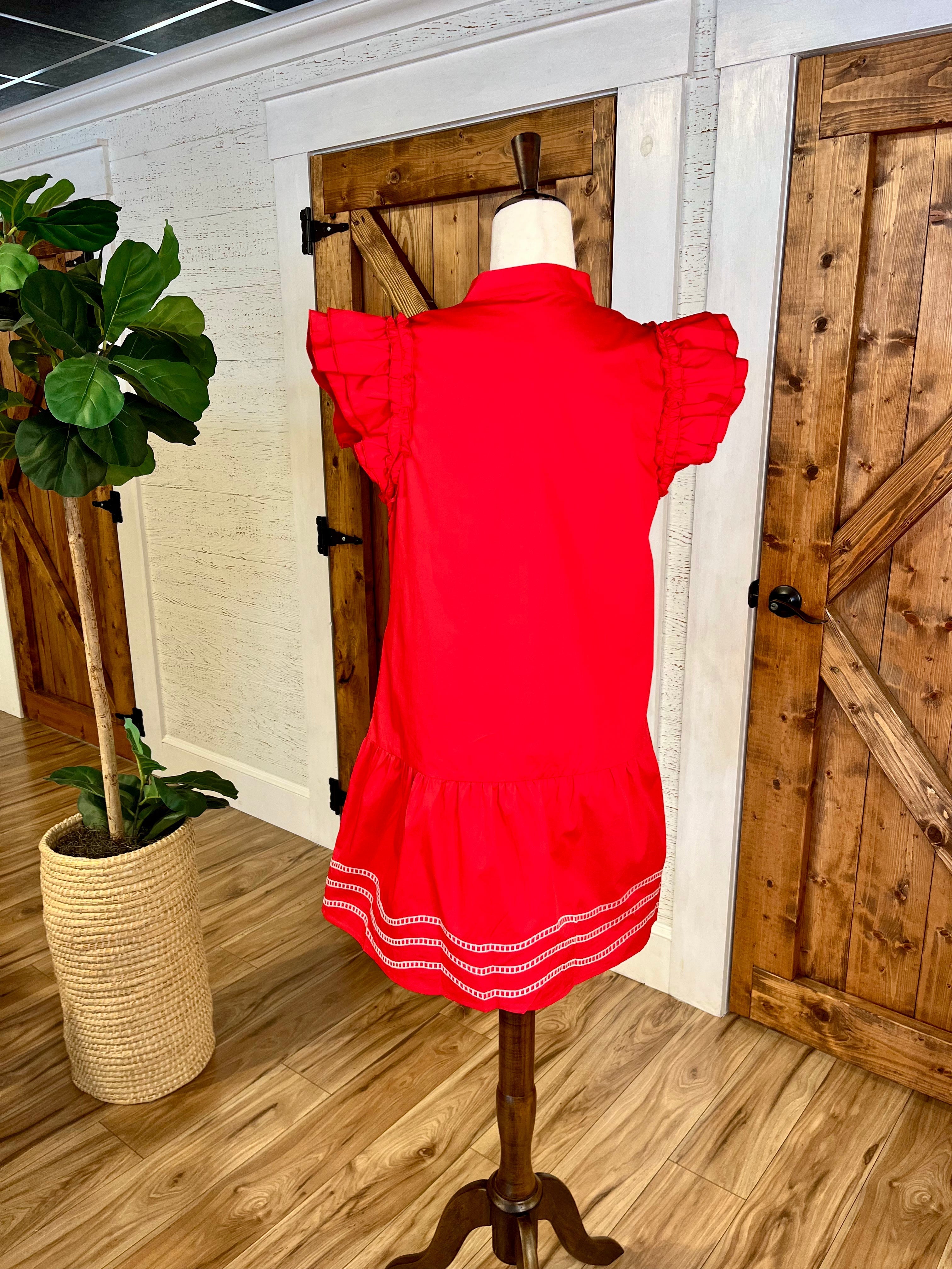 Women’s Jodifl Red Ivory Embroidered Dress