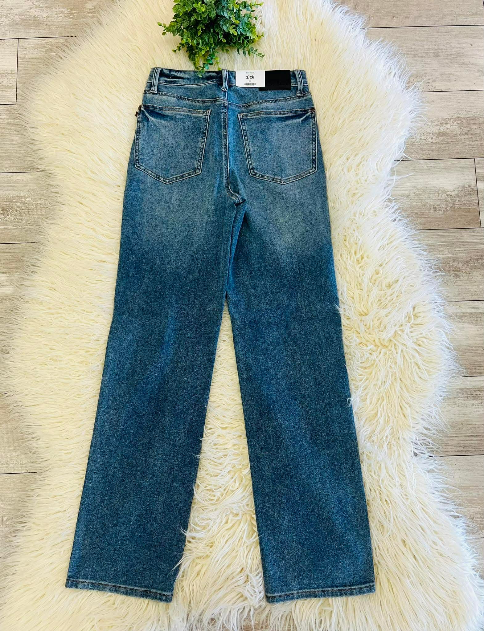 Women’s Judy Blue High Waist Tummy Control Slim Straight Cut Jeans Style # 1084