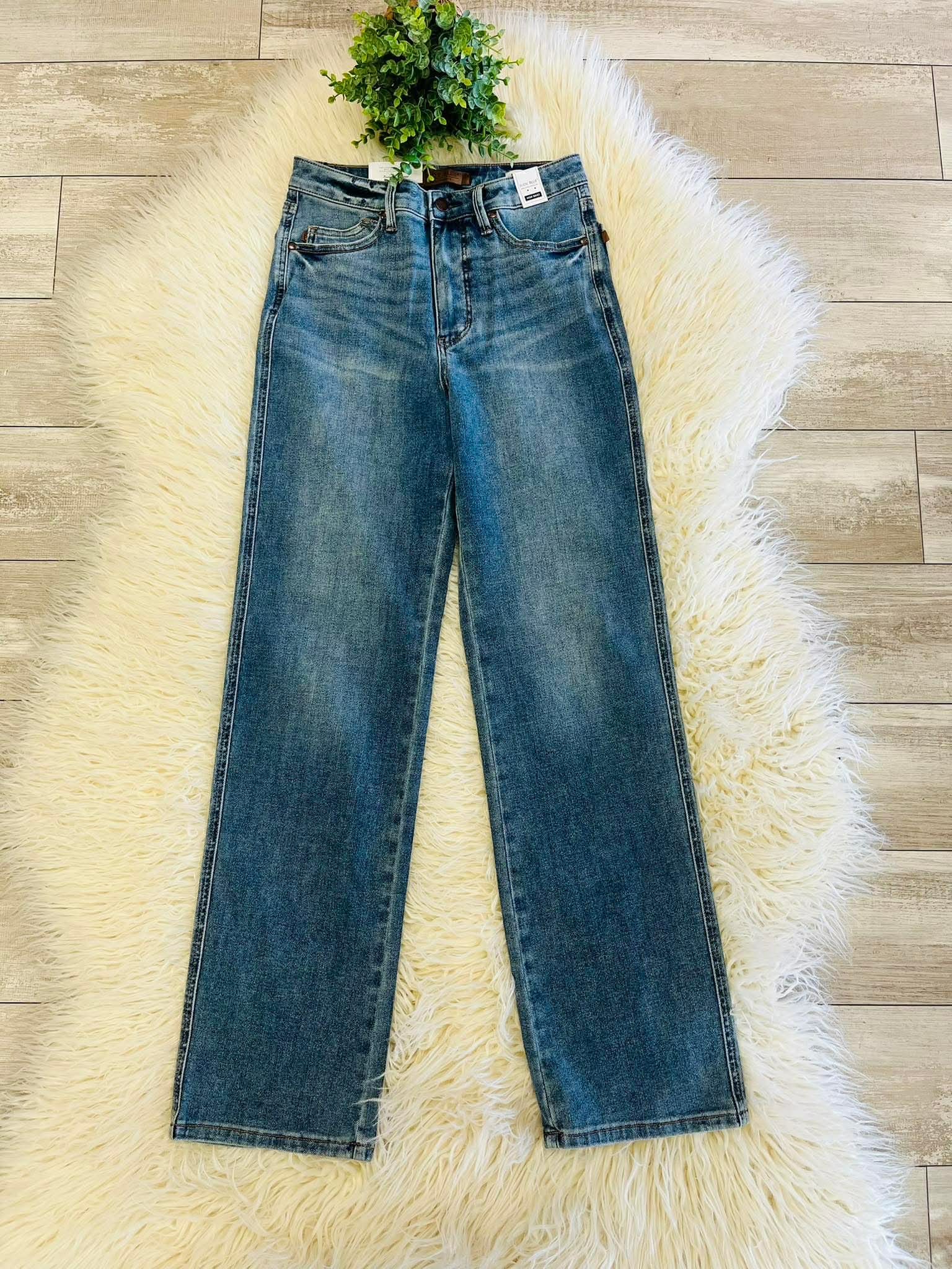 Women’s Judy Blue High Waist Tummy Control Slim Straight Cut Jeans Style # 1084