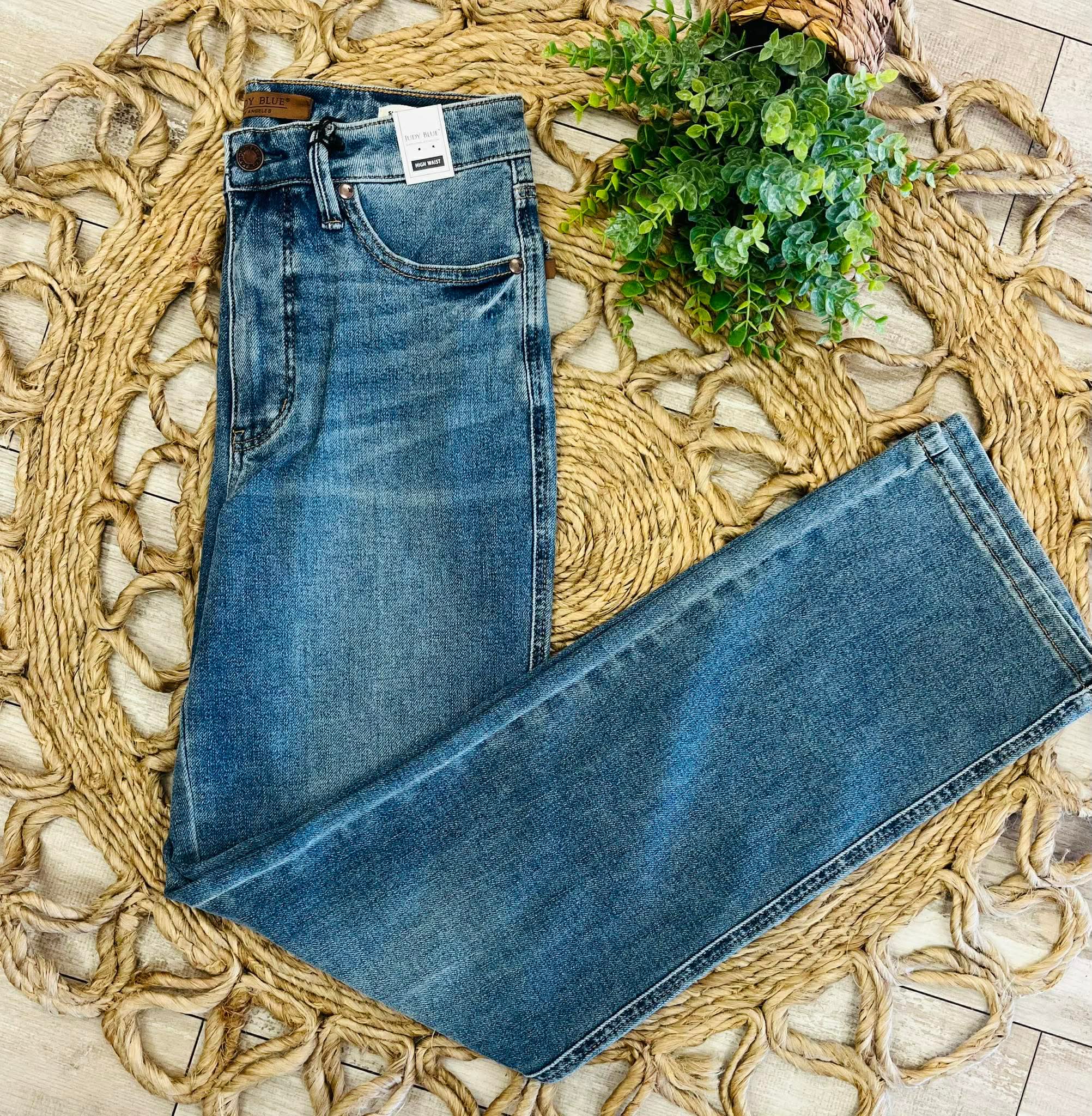 Women’s Judy Blue High Waist Tummy Control Slim Straight Cut Jeans Style # 1084