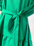 Women’s Kelly green ruffle sleeve dress