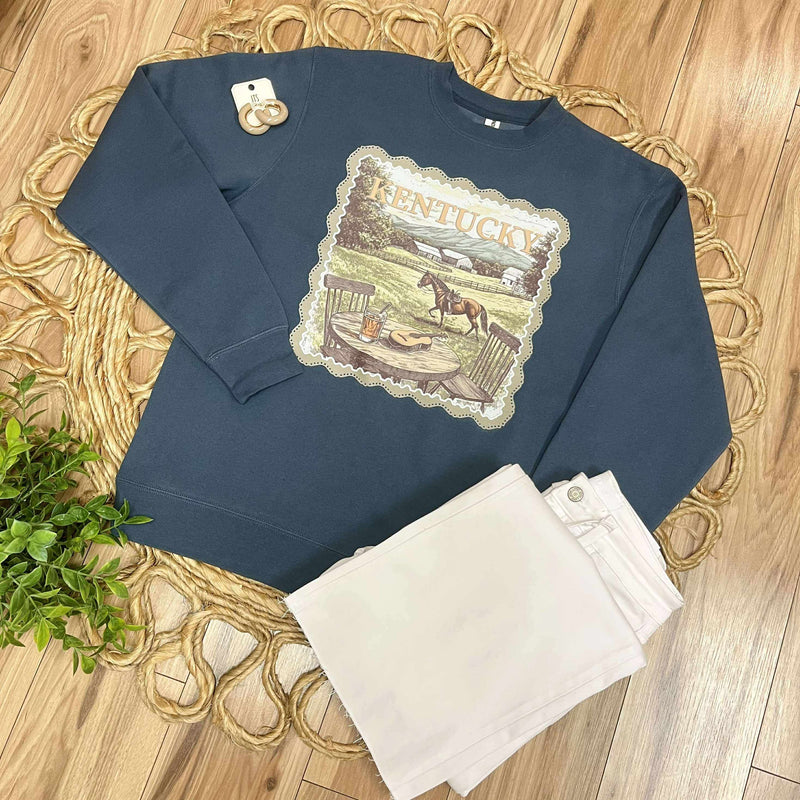Women’s Kentucky Stamp Crewneck Sweatshirt Graphic