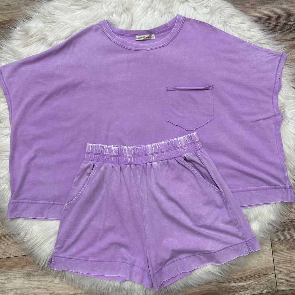 Women’s Lavender Zenana Short Set