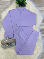 Women’s Lilac Quarter Zip Scuba Jogger Set