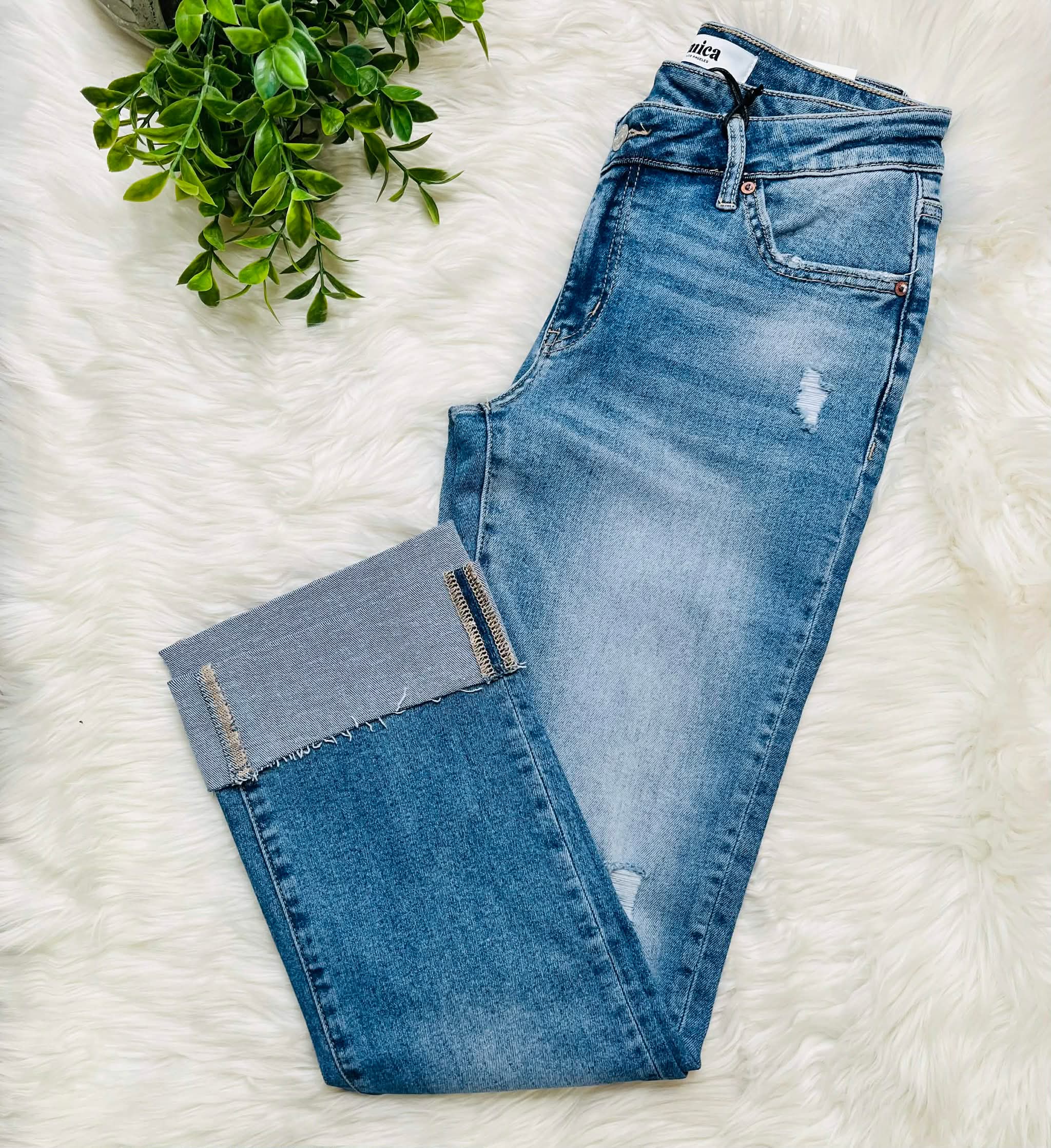 Women’s MICA High Rise Straight Asymmetrical Waistband Jeans