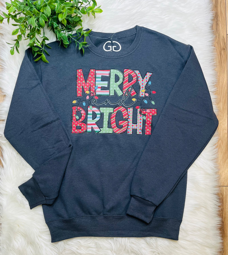 Women’s Merry and Bright Crewneck Graphic Sweatshirt