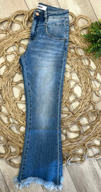 Women’s Mica High Rise Wide Leg Uneven Hem Jeans Style 3618